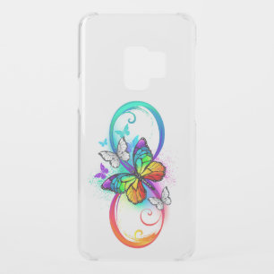 Bright infinity with rainbow butterfly uncommon samsung galaxy s9 case