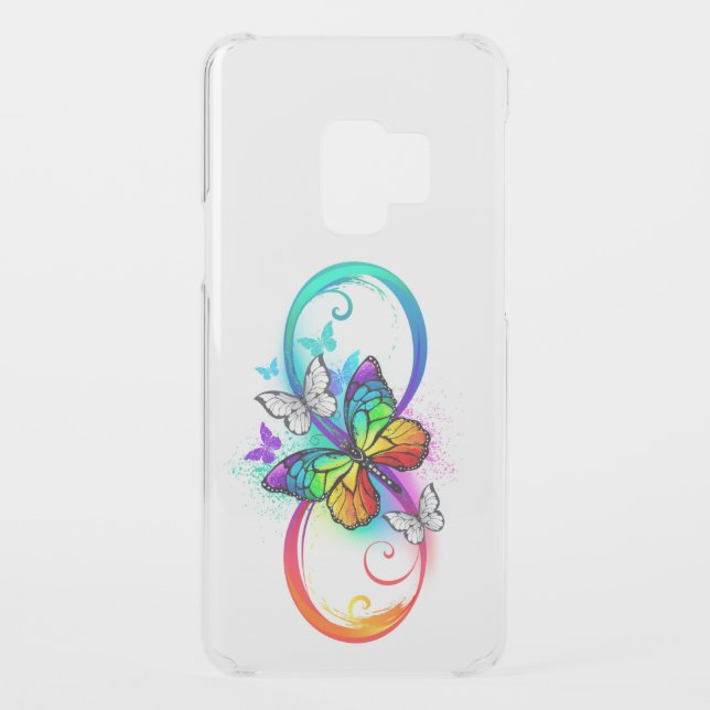 Bright infinity with rainbow butterfly uncommon samsung galaxy case (Back)