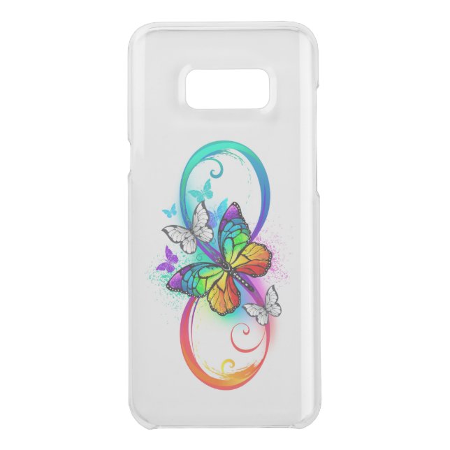 Bright infinity with rainbow butterfly uncommon samsung galaxy case (Back)