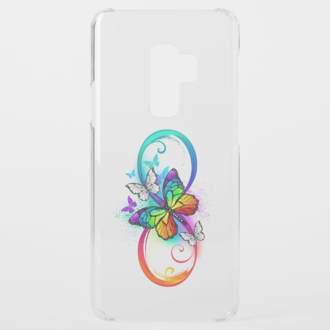 Bright infinity with rainbow butterfly uncommon samsung galaxy case (Back)