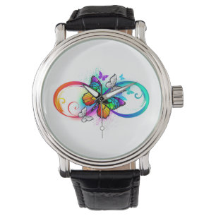 Bright infinity with rainbow butterfly watch