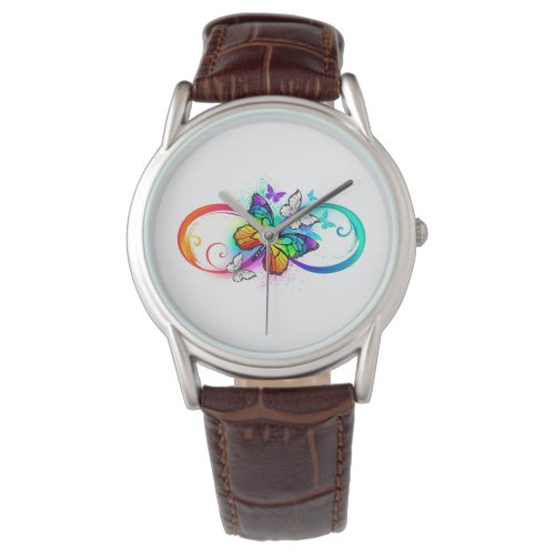 Bright infinity with rainbow butterfly watch