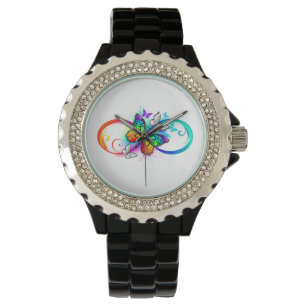 Bright infinity with rainbow butterfly watch