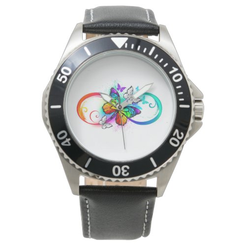 Bright infinity with rainbow butterfly  watch