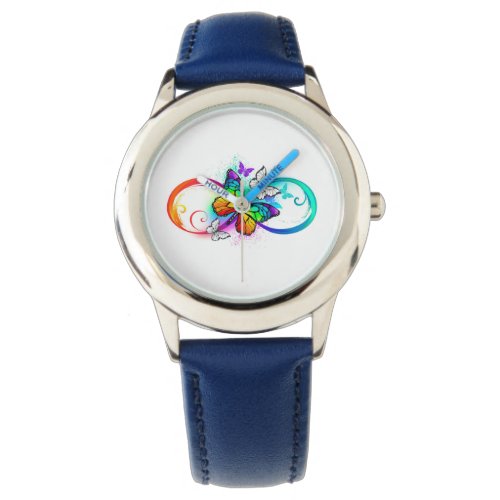 Bright infinity with rainbow butterfly  watch