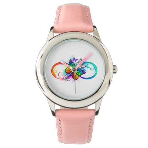 Bright infinity with rainbow butterfly watch