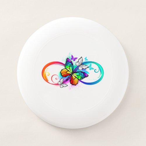 Bright infinity with rainbow butterfly Wham_O frisbee