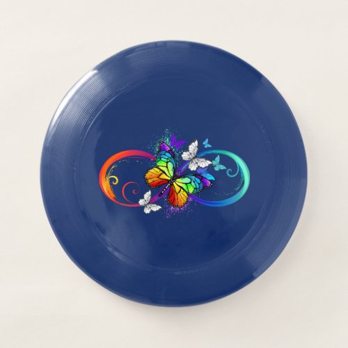 Bright infinity with rainbow butterfly Wham_O frisbee