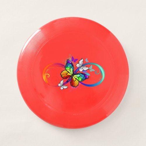 Bright infinity with rainbow butterfly Wham_O frisbee