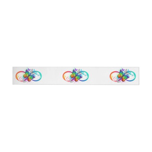 Bright infinity with rainbow butterfly wrap around address label