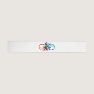 Bright infinity with rainbow butterfly wrap around label