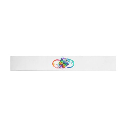 Bright infinity with rainbow butterfly wrap around label