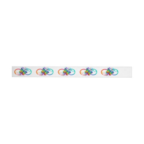 Bright infinity with rainbow butterfly wrap around label