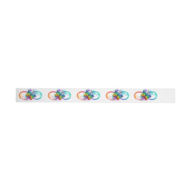 Bright infinity with rainbow butterfly wrap around label (Individual)