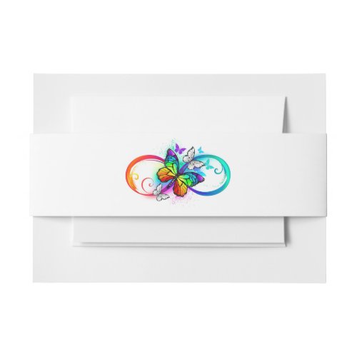 Bright infinity with rainbow Invitation Belly Band