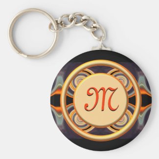 Bright Initial Monogrammed Art Keychain