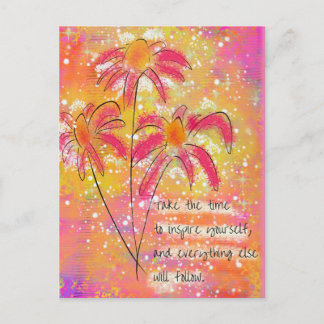 Bright Inspirational Quote Postcard