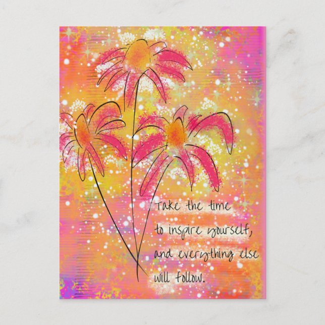 Bright Inspirational Quote Postcard (Front)
