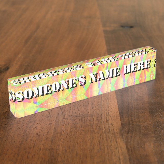 Bright Interference by Kenneth Yoncich Desk Name Plate (Side)