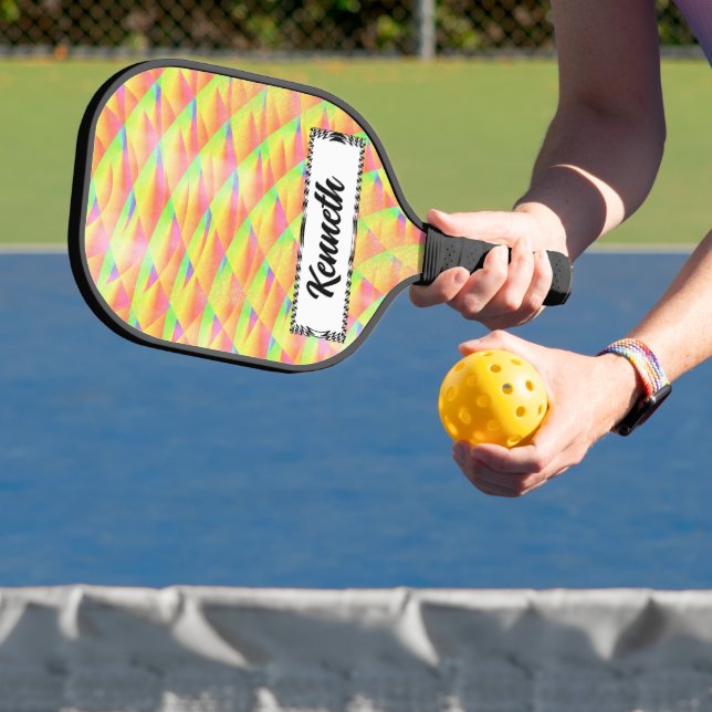 Bright Interference by Kenneth Yoncich Pickleball Paddle (Insitu)