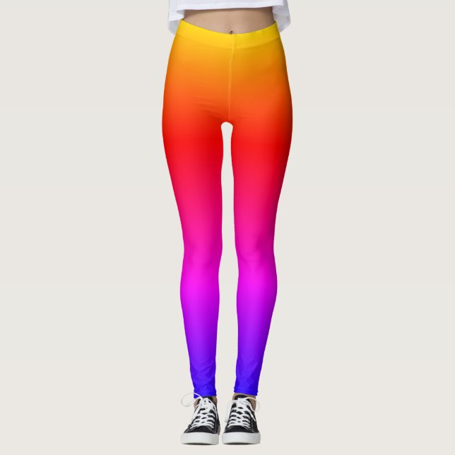 Bright Ipanema Rainbow Ombre Leggings (Front)