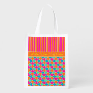 Bright Islamic Pattern Stripes Custom Shopping Bag