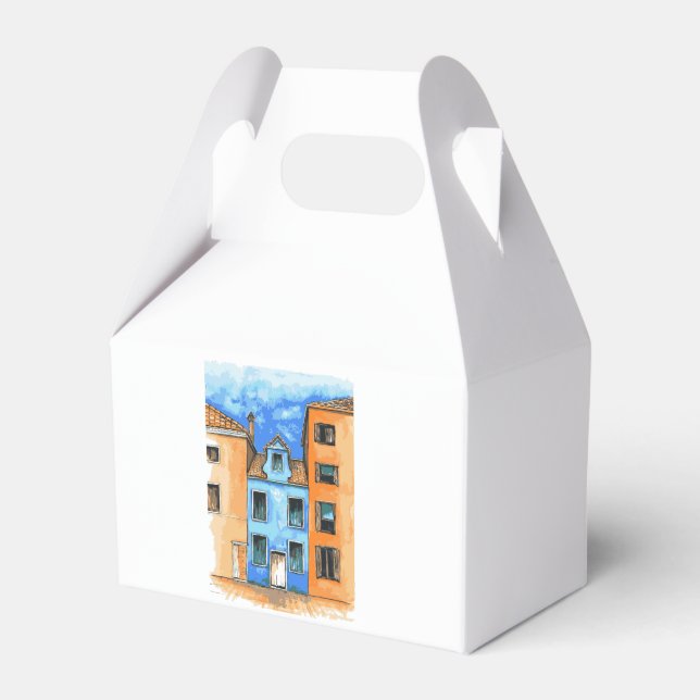 Bright Italian streets under the Mediterranean sun Favor Boxes (Front Side)