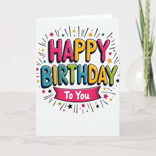 Bright Joyful Birthday Card (Front)