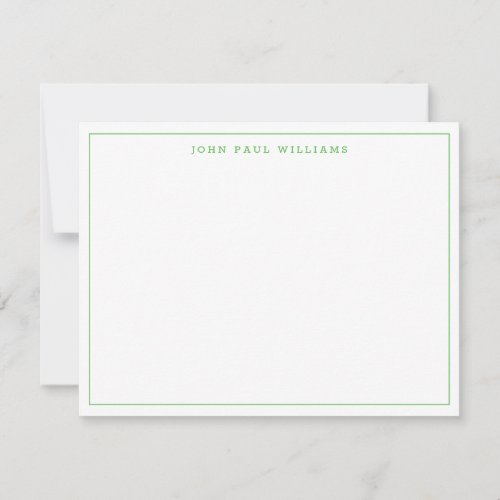 Bright Kelly Green Modern Professional Thin Border Note Card