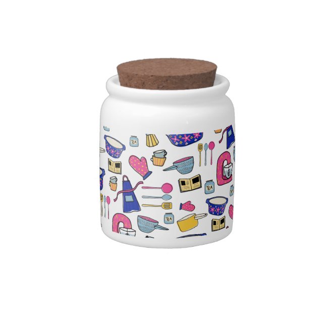 Bright Kitchen Utensils Chef Cake Baker Candy Jar (Right)