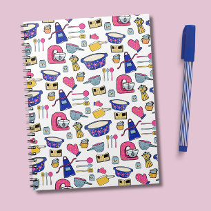 Bright Kitchen Utensils Chef Cake Baker Notebook