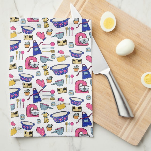 Bright Kitchen Utensils Cook Cake Baker  Kitchen Towel (Quarter Fold)