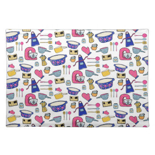 Bright Kitchen Utensils Cook Cake Maker Cloth Placemat