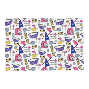Bright Kitchen Utensils Cook Cake Maker Placemat