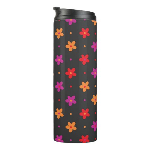 Bright large floral pops of color  thermal tumbler