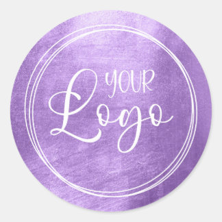 Bright Lavender Shiny Faux Foil for Your Logo Classic Round Sticker