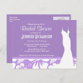 Bright Lavender Tropical Hibiscus; Personalized Invitation Postcard (Front/Back)