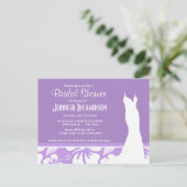 Bright Lavender Tropical Hibiscus; Personalized Invitation Postcard (Standing Front)