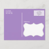 Bright Lavender Tropical Hibiscus; Personalized Invitation Postcard (Back)