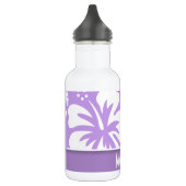 Bright Lavender Tropical Hibiscus; Personalized Stainless Steel Water Bottle (Left)