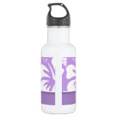 Bright Lavender Tropical Hibiscus; Personalized Stainless Steel Water Bottle (Back)