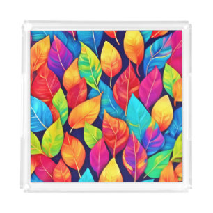 Bright Leaf Artwork Acrylic Tray