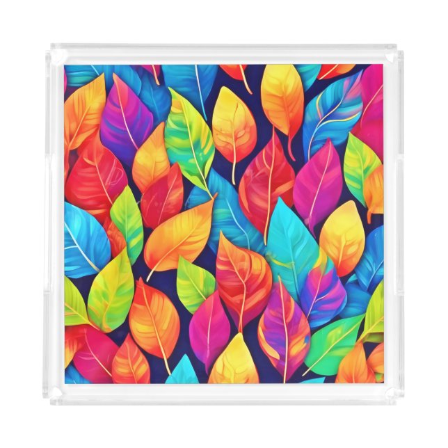 Bright Leaf Artwork Acrylic Tray (Front)