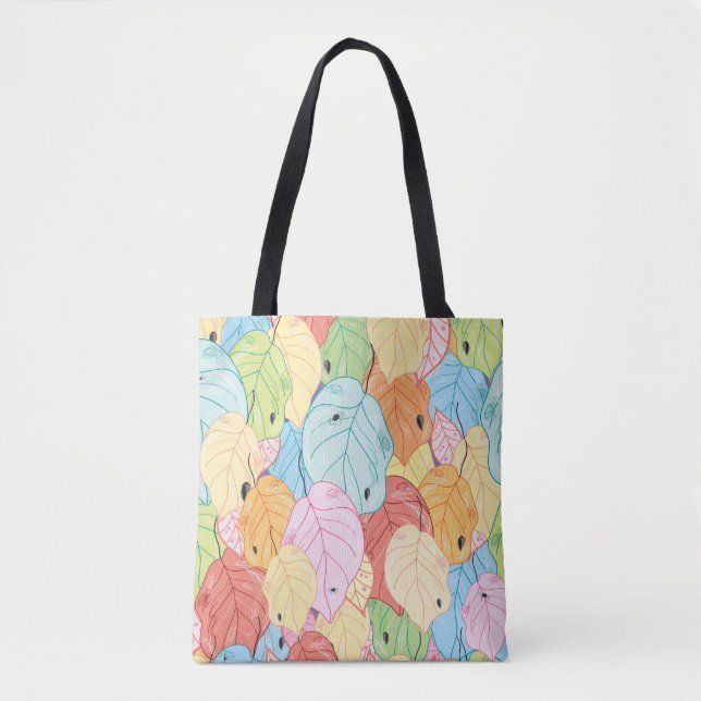 Bright Leaf Texture: Nature Inspired. Tote Bag (Front)