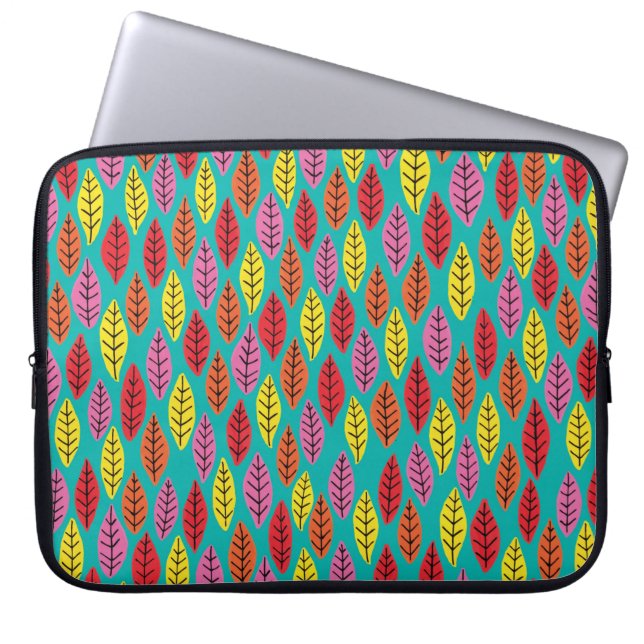 Bright Leaves Green Laptop Sleeve (Front)