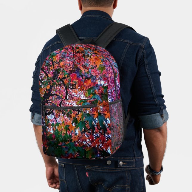 Bright leaves printed backpack (Insitu (Model))