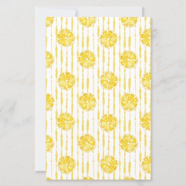 Bright Lemon Slices on Striped Background (Front)