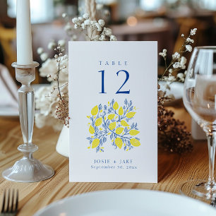 Bright lemon vines Table Number Seating Chart