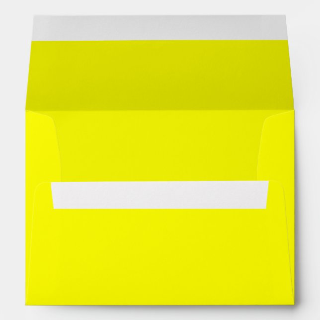Bright Lemon Yellow 5x7 A7 Inside Color Envelope (Back (Bottom))