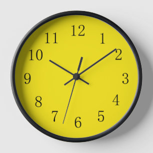 Bright Lemon Yellow Kitchen Wall Clock